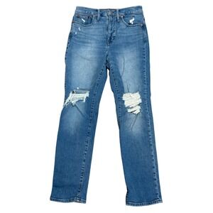 Madewell Womens Jeans Blue Size 27 Perfect Vintage Straight Leg Distressed